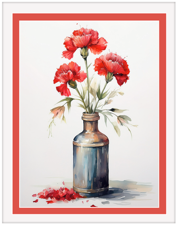 Plakaty kwiaty z ramą i passe-partout