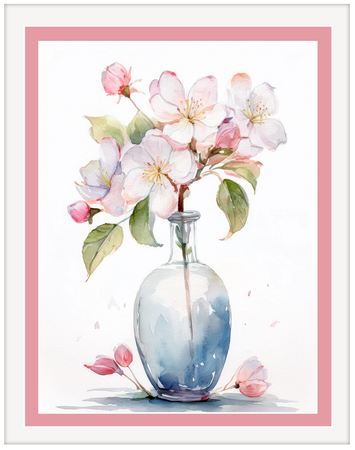 Plakaty kwiaty z ramą i passe-partout