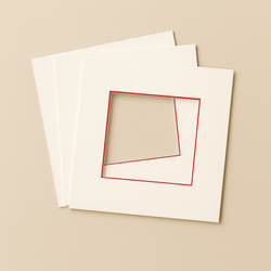 Zestaw 4 szt CZERWONY PRZEKRÓJ Passe partout 40x50cm białe lub czarne z czerwonym przekrojem