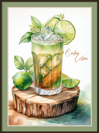 Plakaty drinki z ramą i passe-partout