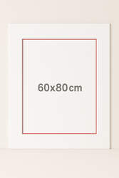 CZERWONY PRZEKRÓJ Passe partout 60x80cm białe lub czarne z czerwonym przekrojem