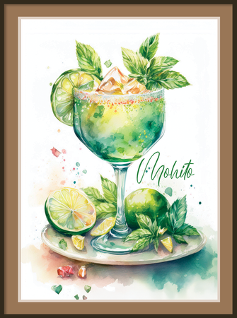 Plakaty drinki z ramą i passe-partout