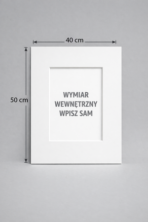 Zestaw 4 szt CZERWONY PRZEKRÓJ Passe partout 40x50cm białe lub czarne z czerwonym przekrojem