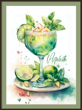 Plakaty drinki z ramą i passe-partout