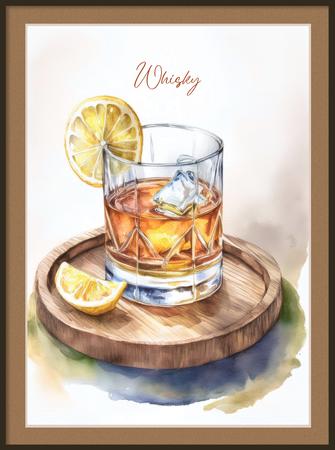 Plakaty drinki z ramą i passe-partout