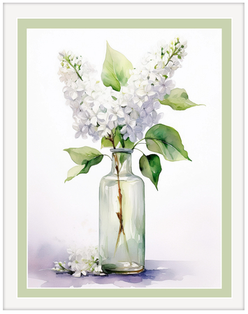 Plakaty kwiaty z ramą i passe-partout