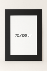 Czarne Passe partout 70x100cm z czarnym przekrojem.