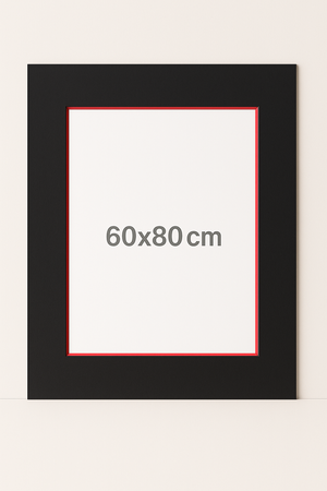 CZERWONY PRZEKRÓJ Passe partout 60x80cm białe lub czarne z czerwonym przekrojem