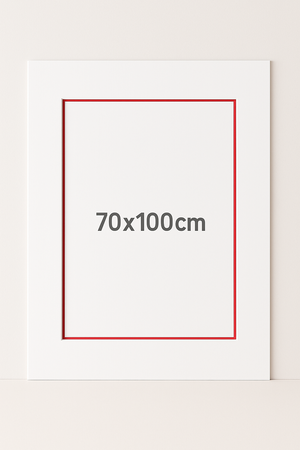 CZERWONY PRZEKRÓJ Passe partout 70x100cm białe lub czarne z czerwonym przekrojem