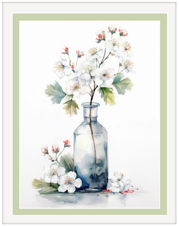 Plakaty kwiaty z ramą i passe-partout