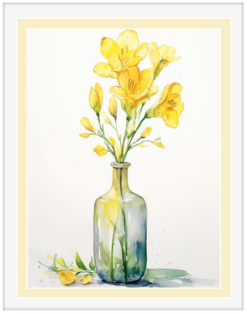 Plakaty kwiaty z ramą i passe-partout