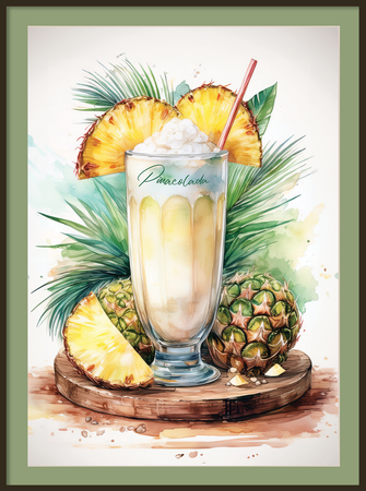 Plakaty drinki z ramą i passe-partout