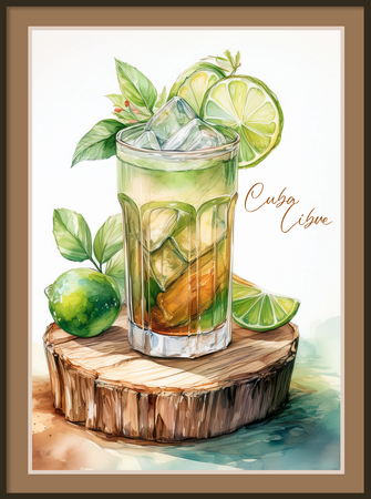 Plakaty drinki z ramą i passe-partout