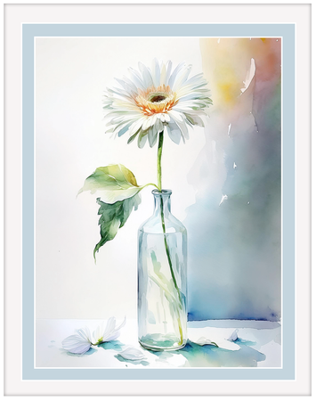 Plakaty kwiaty z ramą i passe-partout