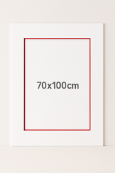 CZERWONY PRZEKRÓJ Passe partout 70x100cm białe lub czarne z czerwonym przekrojem